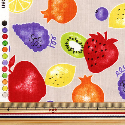 [Quantity starting from 5] Fabric 『Sheeting Fruit Stamp Kusumi Pink YZ1017-B"