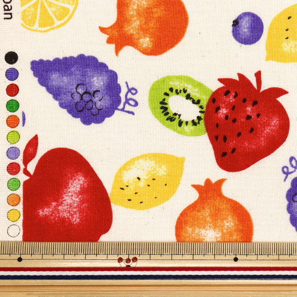 [Quantity starting from 5] Fabric 『Sheeting Fruit Stamp Kinari YZ1017-C"