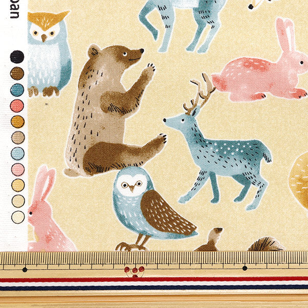 [Quantity starting from 5] Fabric 『Sheeting Nordic Animal Beige YZ1018-A"