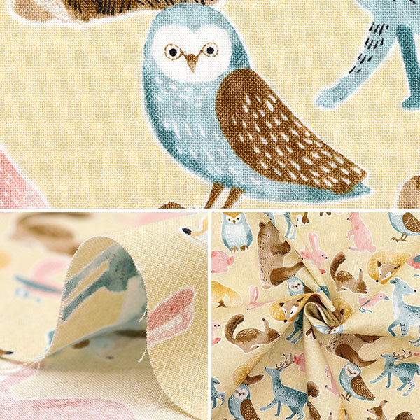 [Quantity starting from 5] Fabric 『Sheeting Nordic Animal Beige YZ1018-A"