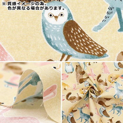 [Quantity starting from 5] Fabric 『Sheeting Nordic Animal Kusumi Pink YZ1018-B"