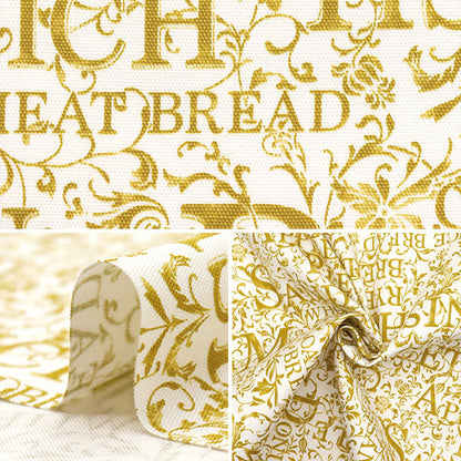 [Quantity starting from 5] Fabric 『Oxford Flower Letter Bread White x Kiiro YZ1019-A"