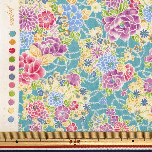 [From quantity 5] Fabric "Yusai Ichifu Sher Ting Botan Mizuiro YUZ-915-1" 【Yuzawayaoriginal】