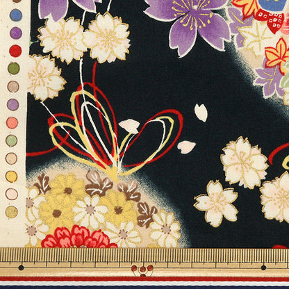 [From quantity 5] Fabric "Yusai Ichifu Sherring Sakuragiku Bankuro YUZ-916-1" 【Yuzawayaoriginal】
