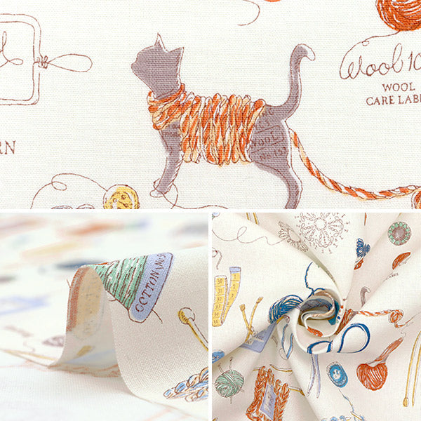 [Quantity starting from 5] Fabric 『Sheeting Knitting pattern natural YUZ-925-1" 【Yuzawayaoriginal】