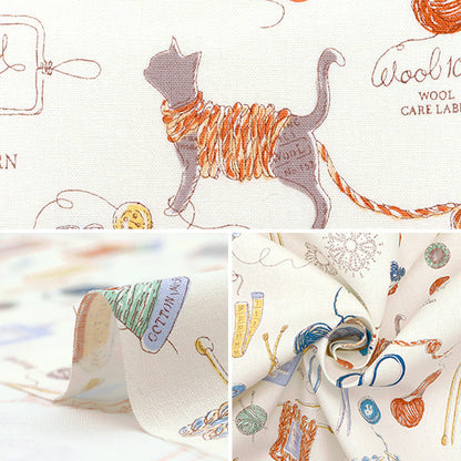 [Quantity starting from 5] Fabric 『Sheeting Knitting pattern natural YUZ-925-1" 【Yuzawayaoriginal】