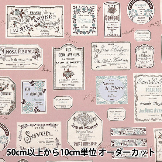 [Quantity starting from 5] Fabric 『Sheeting Eau de cologne pattern pink YUZ-926-3" 【Yuzawayaoriginal】