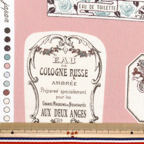[Quantity starting from 5] Fabric 『Sheeting Eau de cologne pattern pink YUZ-926-3" 【Yuzawayaoriginal】