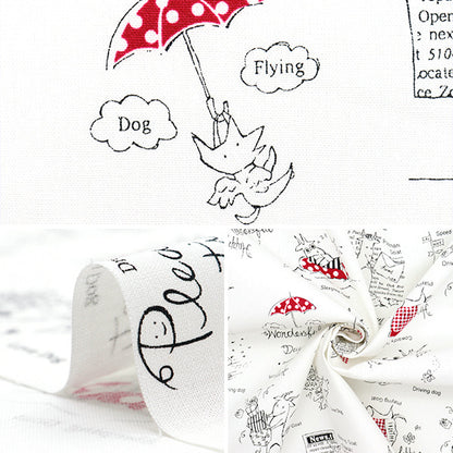 [Quantity starting from 5] Fabric The Munsell Collection Sheeting Goat White x Red YUZ-927-1" 【Yuzawayaoriginal】