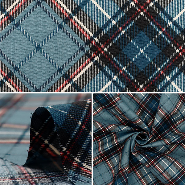 [Quantity starting from 5] Fabric "Munsell Collection Sharting Check Dark Blue YUZ-928-1" 【Yuzawayaoriginal】