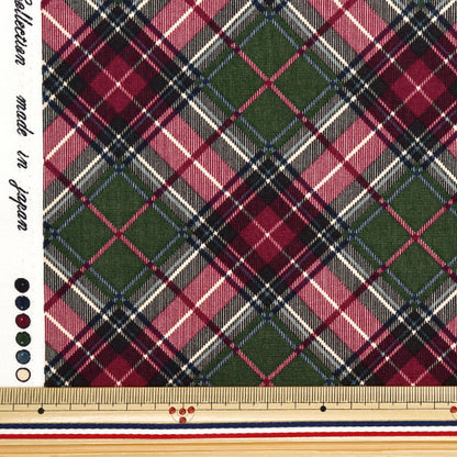 [Quantity starting from 5] Fabric "Munsell Collection Sharting Check Wine x Green YUZ-928-5" 【Yuzawayaoriginal】