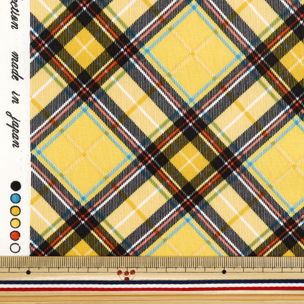 [Quantity starting from 5] Fabric "Munsell Collection Sharting Check Yellow YUZ-928-6" 【Yuzawayaoriginal】