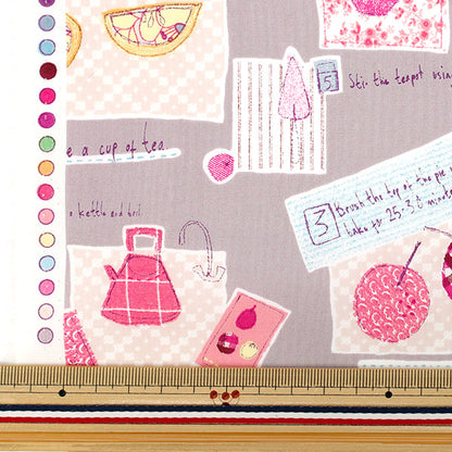 [Quantity from 5] Fabric “Broad Picnic Dusty Pink YUZ-930-2" 【Yuzawayaoriginal】