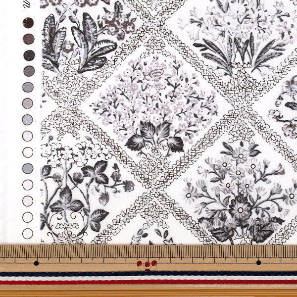 [Quantity from 5] Fabric "Broad Flower Gray YUZ-933-2" 【Yuzawayaoriginal】