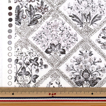 [Quantity from 5] Fabric "Broad Flower Gray YUZ-933-2" 【Yuzawayaoriginal】