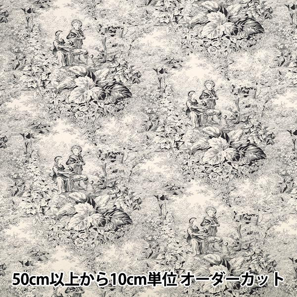 [Quantity from 5] Fabric "Broad Jouy Charcoal YUZ-934-1" 【Yuzawayaoriginal】