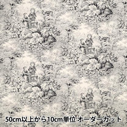 [Quantity from 5] Fabric "Broad Jouy Charcoal YUZ-934-1" 【Yuzawayaoriginal】