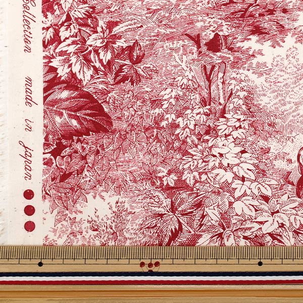 [Quantity from 5] Fabric 『ブロード ジュイ レッド YUZ-934-3" 【Yuzawayaoriginal】