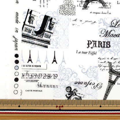 [Quantity from 5] Fabric 『Broad Paris White YUZ-936-4" 【Yuzawayaoriginal】