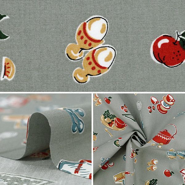 [Quantity from 5] Fabric "Broad Kitchen Gray YUZ-937-1" 【Yuzawayaoriginal】