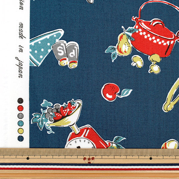 [Quantity starting from 5] Fabric "Broad Kitchen Navy YUZ-937-2" 【Yuzawayaoriginal】