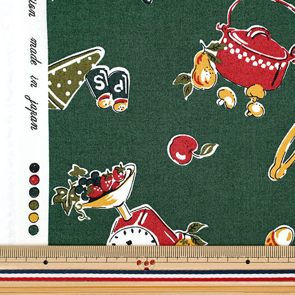 [Quantity starting from 5] Fabric "Broad Kitchen Green YUZ-937-3" 【Yuzawayaoriginal】