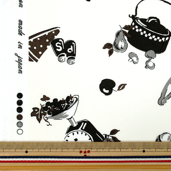 [Quantity from 5] Fabric 『Broad Kitchen White YUZ-937-4" 【Yuzawayaoriginal】