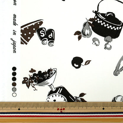 [Quantity from 5] Fabric 『Broad Kitchen White YUZ-937-4" 【Yuzawayaoriginal】