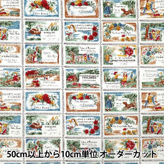 [Quantity from 5] Fabric 『ブロード 風景 ブラウン YUZ-931-1" 【Yuzawayaoriginal】