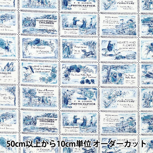[Quantity from 5] Fabric 『ブロード 風景 ブルー YUZ-931-2" 【Yuzawayaoriginal】