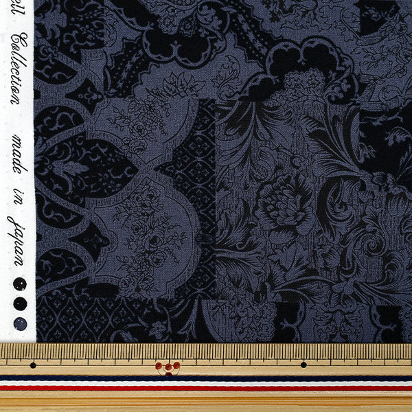[Quantity from 5] Fabric "Broad Calico Blue x Navy YUZ-939-1" 【Yuzawayaoriginal】