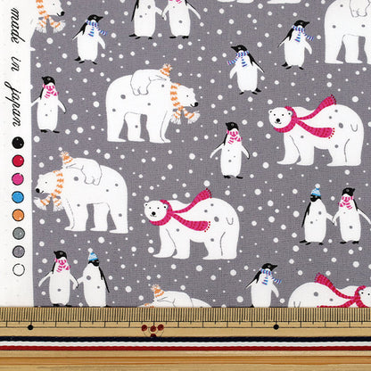 [Quantity from 5] Fabric "Broad Penguin Gray YUZ-940-1" 【Yuzawayaoriginal】
