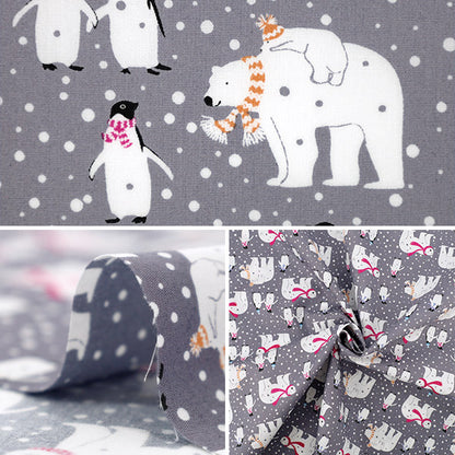 [Quantity from 5] Fabric "Broad Penguin Gray YUZ-940-1" 【Yuzawayaoriginal】
