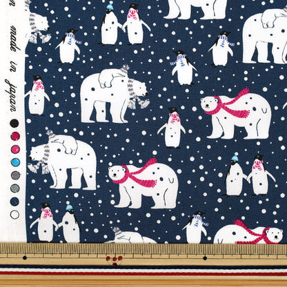 [Quantity from 5] Fabric “Broad Penguin Navy YUZ-940-2" 【Yuzawayaoriginal】