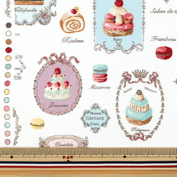 [Quantity from 5] Fabric "Sherting Patisserie Off-White YUZ-944-1" 【Yuzawayaoriginal】