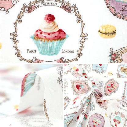 [Quantity from 5] Fabric "Sherting Patisserie Off-White YUZ-944-1" 【Yuzawayaoriginal】