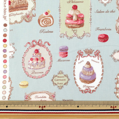[Quantity from 5] Fabric "Sherting Patisserie Aqua Blue YUZ-944-2" 【Yuzawayaoriginal】