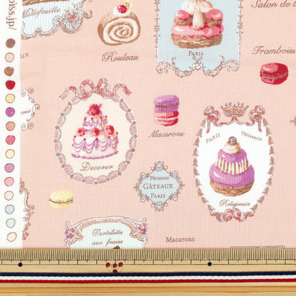 [Quantity from 5] Fabric "Sherting Patisserie Pink Beige YUZ-944-3" 【Yuzawayaoriginal】