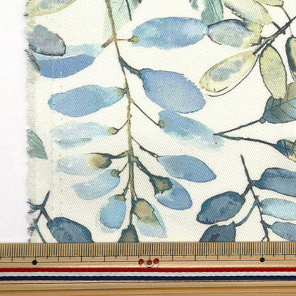 [From quantity 5] Fabric "Super water-repellent twill botanical leaf that flies very water TWTC-WAFC-BL" 【Yuzawayaoriginal】