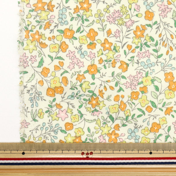 [Quantity starting from 5] Fabric "A super water-repellent twill that repels water very much, Little Flower Garden Yellow TWTC-LF-YE" 【Yuzawayaoriginal】