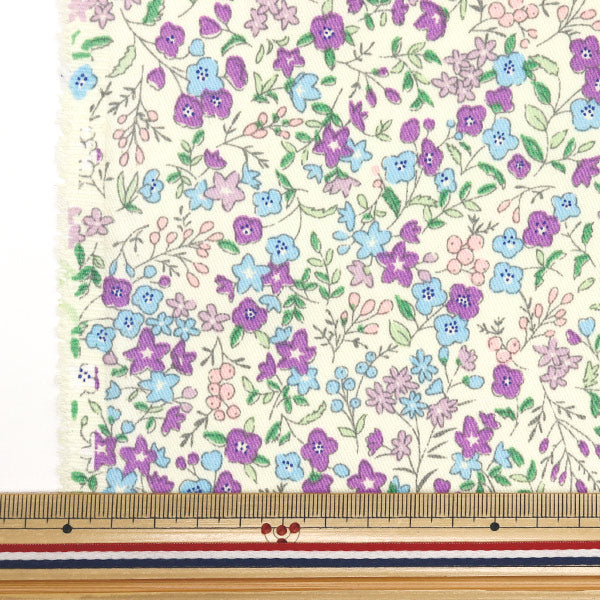 [Quantity starting from 5] Fabric "A super water-repellent twill that repels water very much, Little Flower Garden Lavender TWTC-LF-LA" 【Yuzawayaoriginal】
