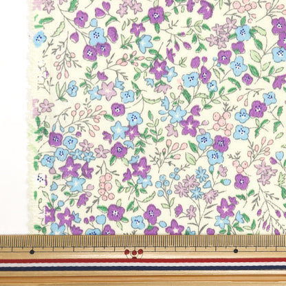 [Quantity starting from 5] Fabric "A super water-repellent twill that repels water very much, Little Flower Garden Lavender TWTC-LF-LA" 【Yuzawayaoriginal】