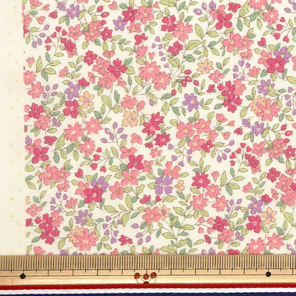 [From quantity 5] Fabric 『Sheeting Small flower pink ACS1094-A" COTTON KOBAYASHI