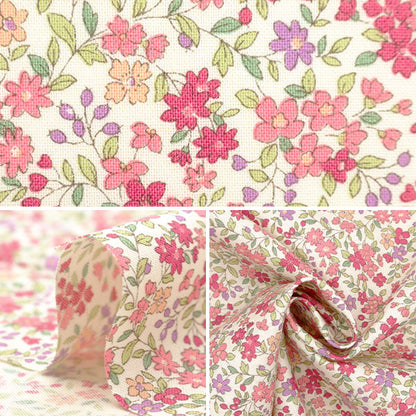 [From quantity 5] Fabric 『Sheeting Small flower pink ACS1094-A" COTTON KOBAYASHI