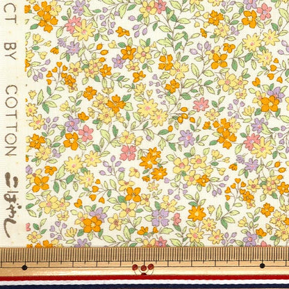 [From quantity 5] Fabric 『Sheeting Small flower yellow ACS1094-C" COTTON KOBAYASHI