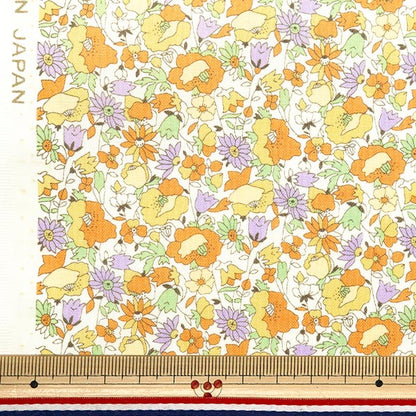 [From quantity 5] Fabric 『Sheeting Poppy Garden Yellow ACS1096-C" COTTON KOBAYASHI