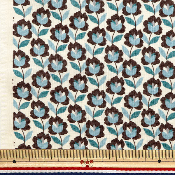 [From quantity 5] Fabric 『Sheeting Modern Rose Blue ACS1099-B" COTTON KOBAYASHI