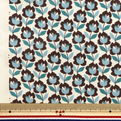 [From quantity 5] Fabric 『Sheeting Modern Rose Blue ACS1099-B" COTTON KOBAYASHI