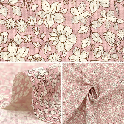 [Quantity starting from 5] Fabric 『Sheeting White Flower Pink ACS1098-A" COTTON KOBAYASHI