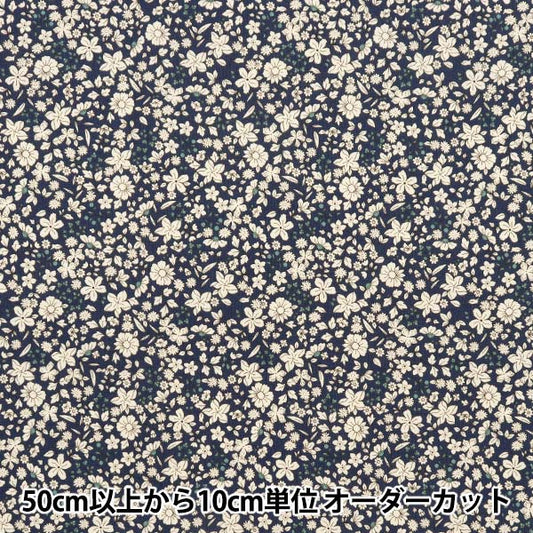 [Quantity starting from 5] Fabric 『Sheeting White Flower Navy ACS1098-C" COTTON KOBAYASHI